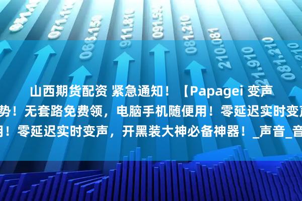 山西期货配资 紧急通知！【Papagei 变声器】玩转三角洲行动新姿势！无套路免费领，电脑手机随便用！零延迟实时变声，开黑装大神必备神器！_声音_音效_游戏